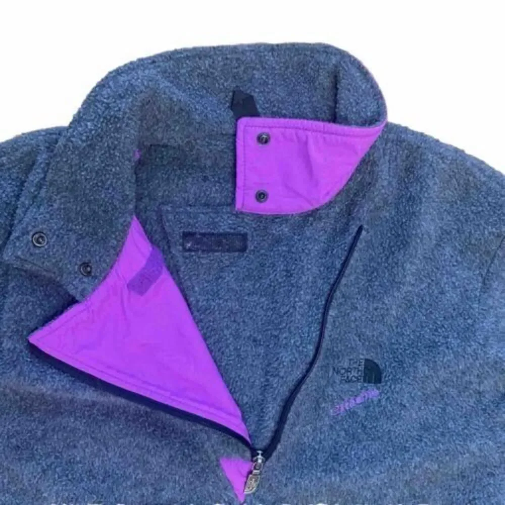 The North Face Women's Extreme Pile Pullover Half-zip Size 8 Purple /Coal Gray